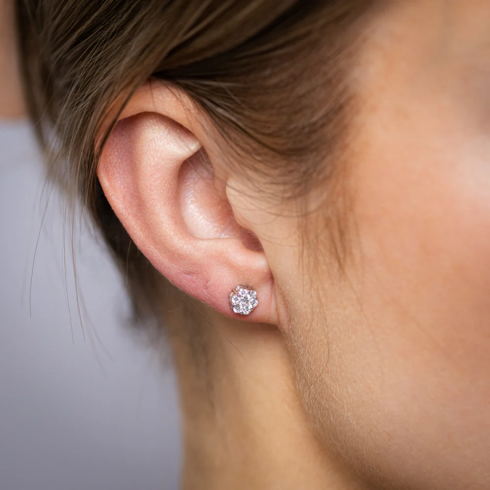 Luminesce Lab Grown 1/2 Carat Diamond Stud Earrings in 9ct White Gold - Image 2
