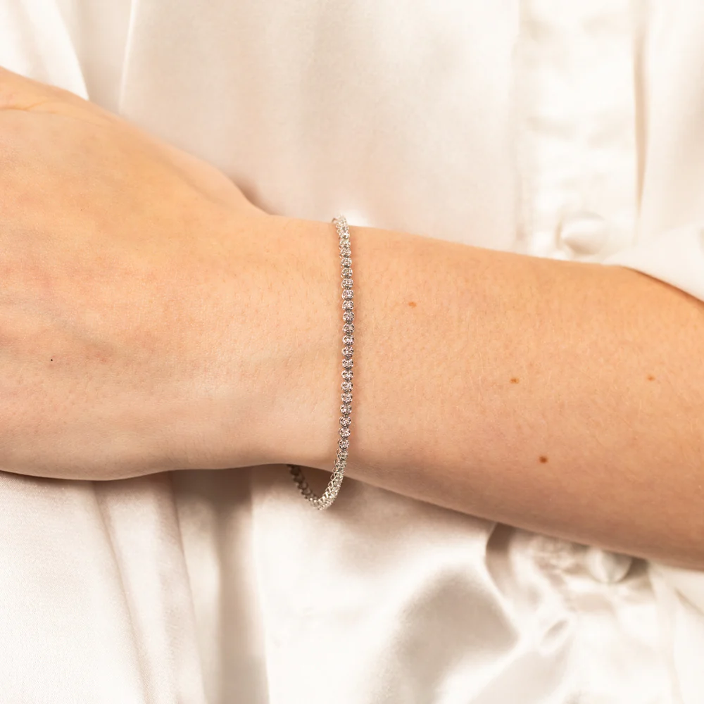 Luminesce Lab Grown 1/2 Carat Diamond Tennis Bracelet in Sterling Silver - Image 3
