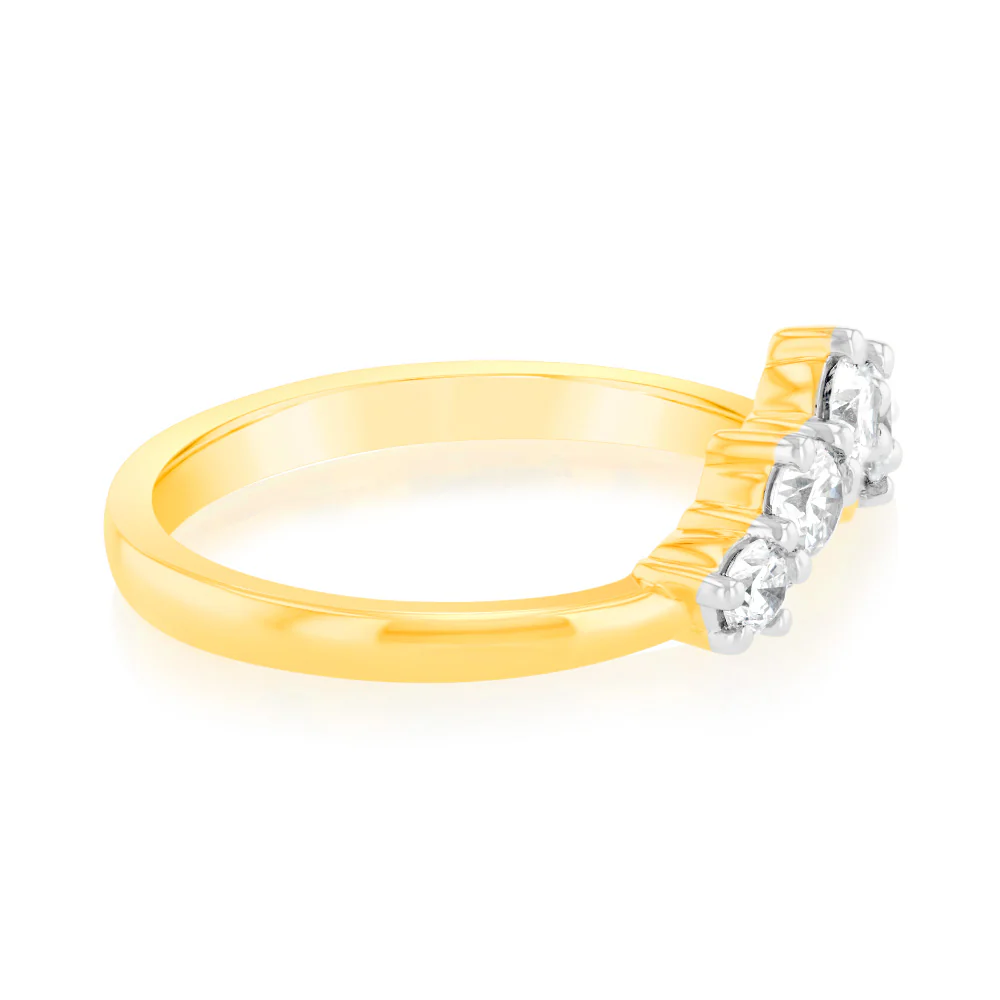 Luminesce Lab Grown 1/2 Carat Eternity Curve Diamond Ring in 18ct Yellow Gold - Image 2