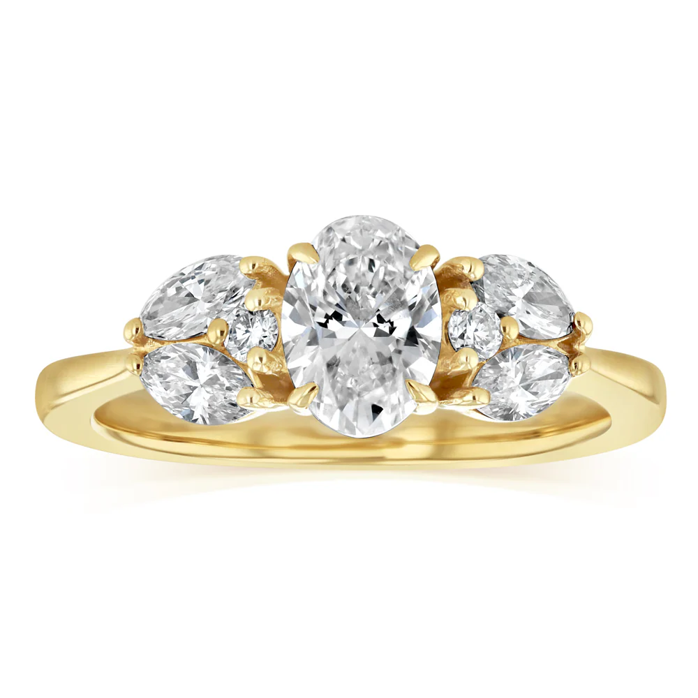 Luminesce Lab Grown 1.20 Carat Diamond Oval Ring in 9ct Yellow Gold
