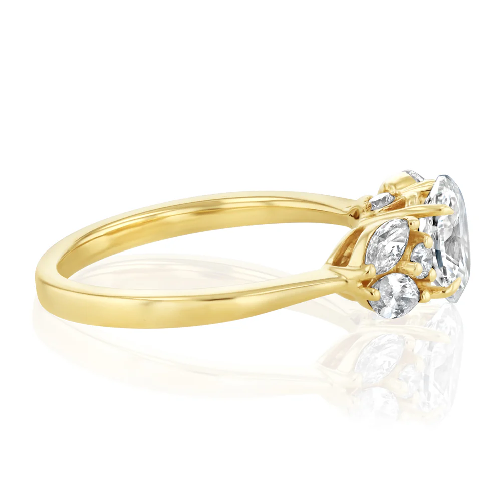 Luminesce Lab Grown 1.20 Carat Diamond Oval Ring in 9ct Yellow Gold - Image 2
