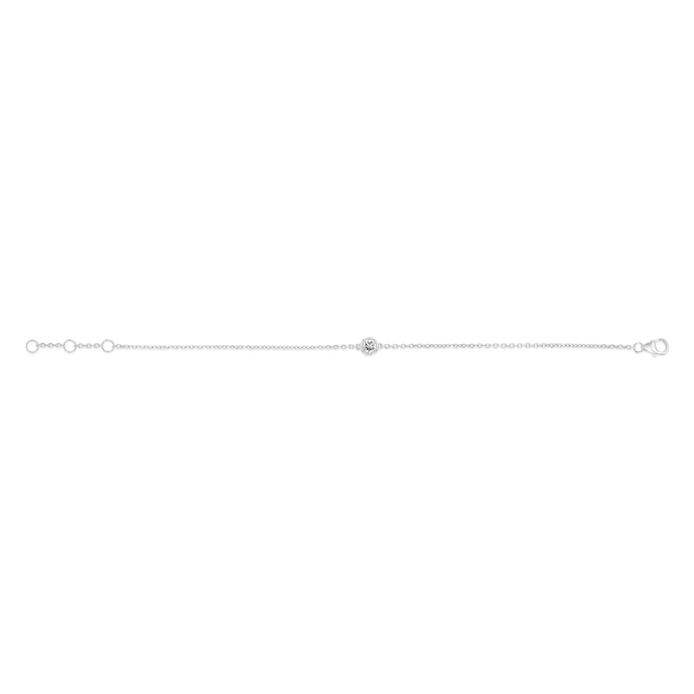 Luminesce Lab Grown 1/4 Carat Diamond Bezel Adjustable Bracelet in Sterling Silver - Image 2