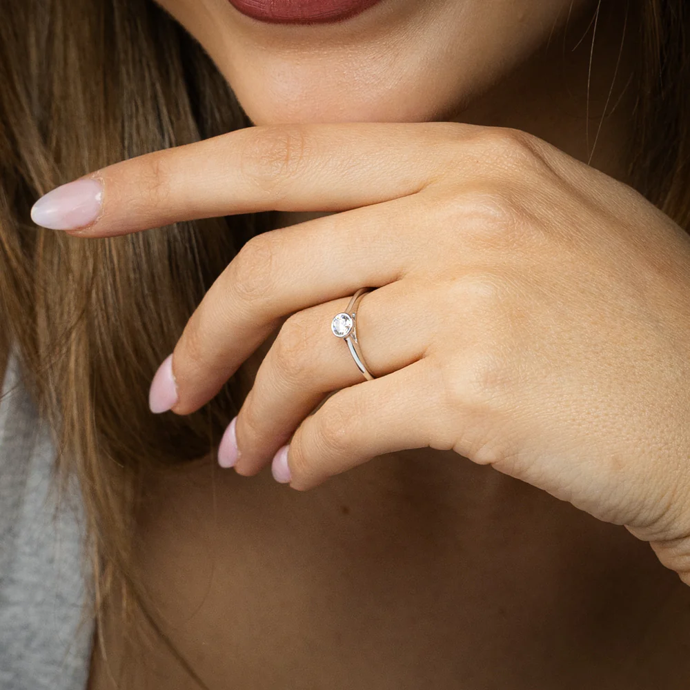 Luminesce Lab Grown 1/4 Carat Diamond Bezel Solitaire Ring in Sterling Silver - Image 3