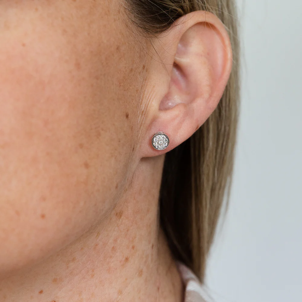 Luminesce Lab Grown 1/4 Carat Diamond Cluster Silver Studs - Image 2