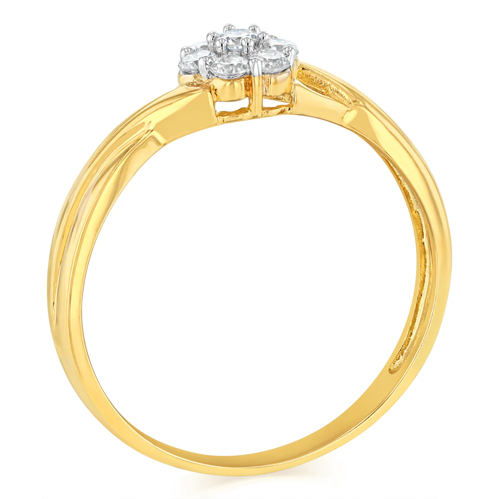 Luminesce Lab Grown 1/4 Carat Diamond Dress Ring in 9ct Yellow Gold - Image 3