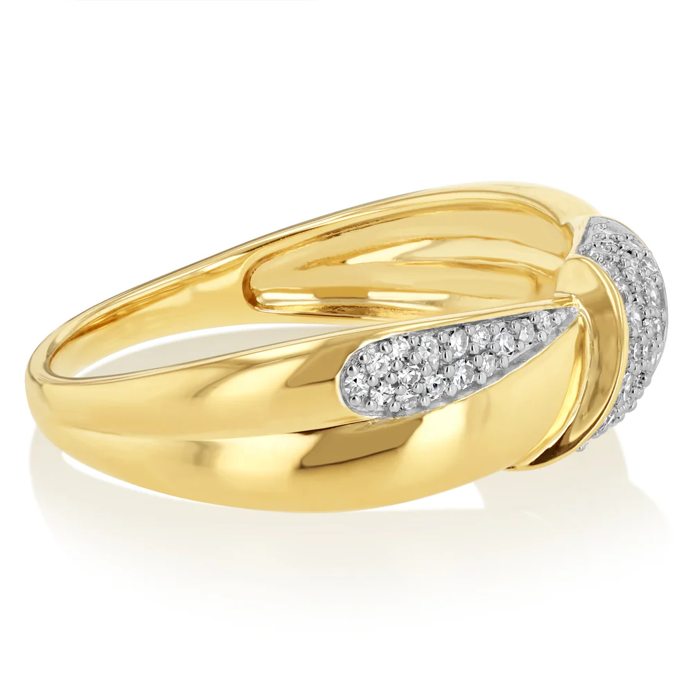 Luminesce Lab Grown 1/4 Carat Diamond Ring in Gold Plated Silver - Image 2