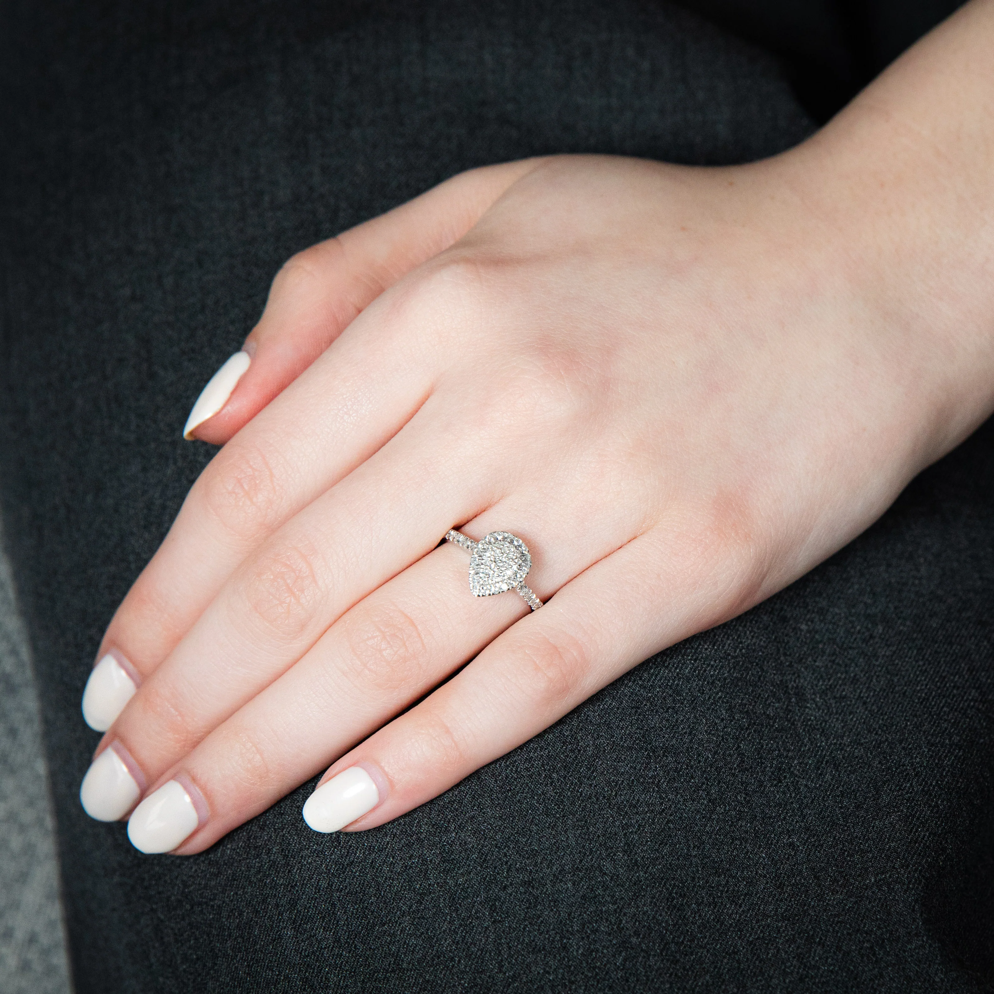 Luminesce Lab Grown 1/4 Carat Diamond Silver Ring with 59 Diamonds - Image 3