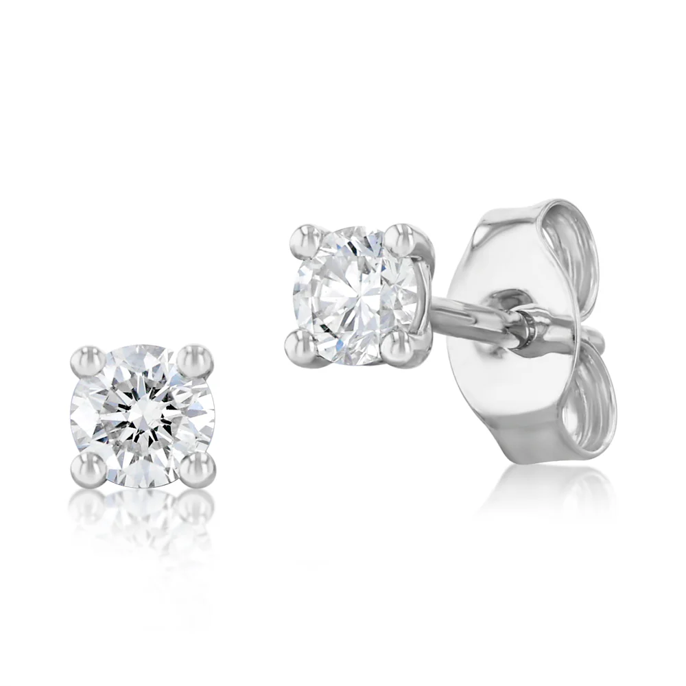 Luminesce Lab Grown 1/4 Carat Diamond Solitaire Stud Earrings in 9ct White Gold