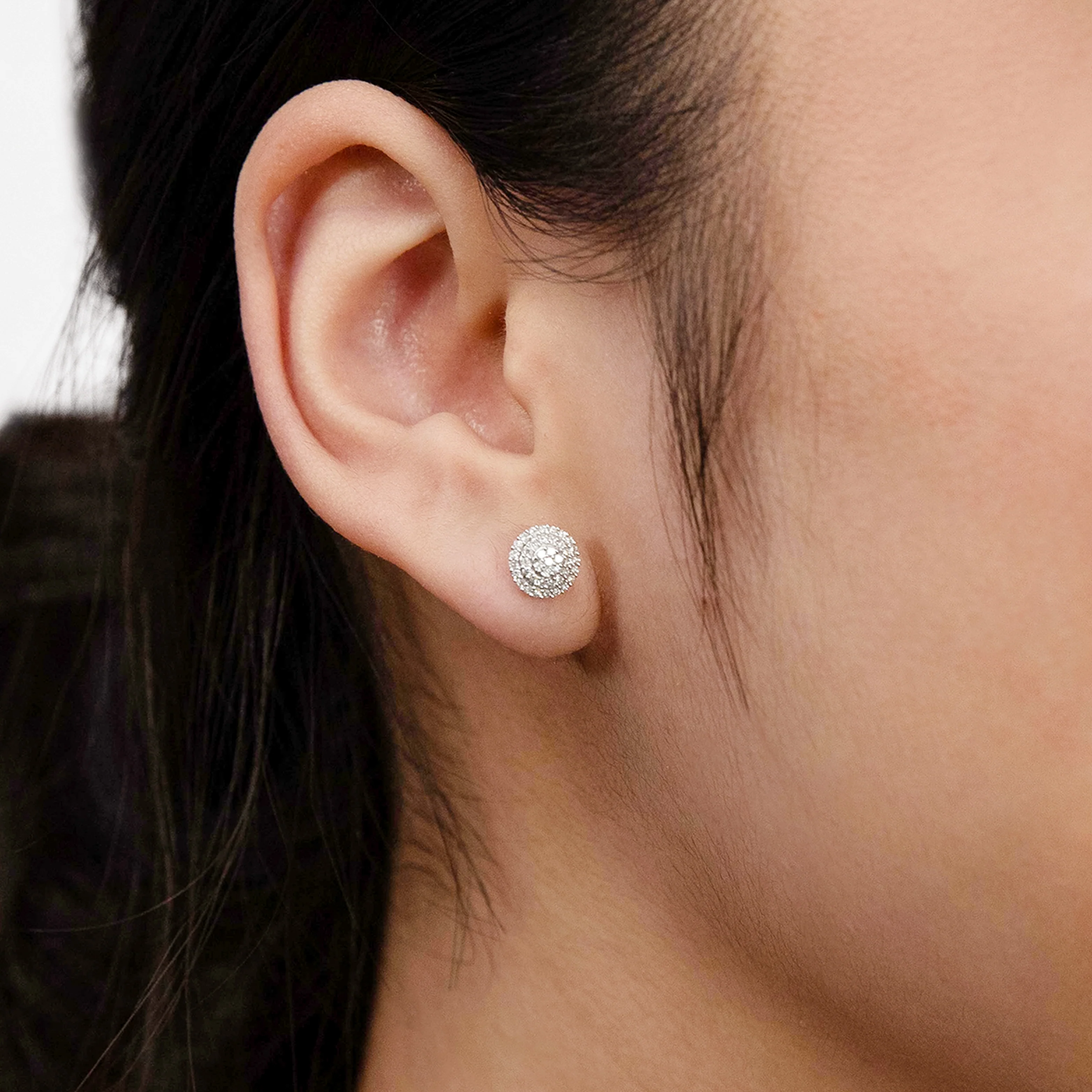 Luminesce Lab Grown 1/4 Carat Diamond Stud Earrings in Sterling Silver - Image 2