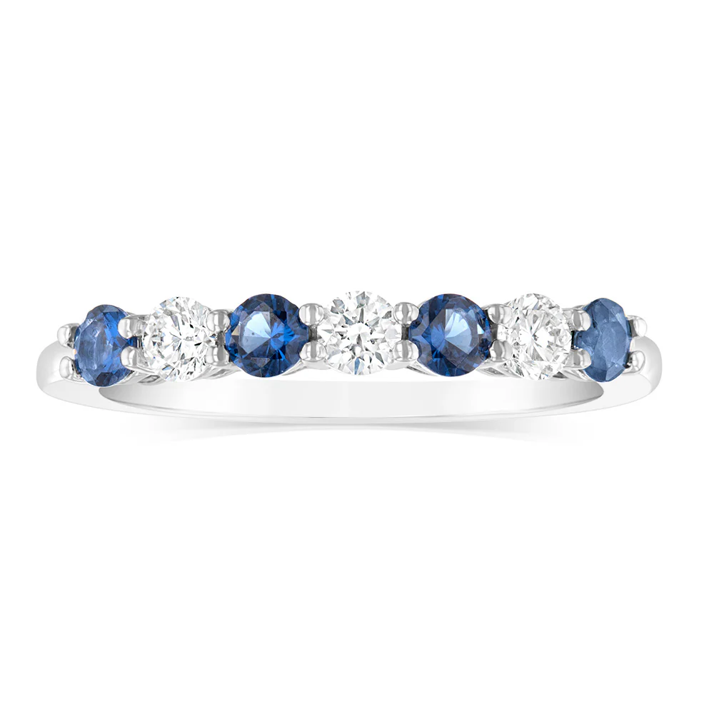 Luminesce Lab Grown 1/4 Carat Diamonds 4 Created Sapphire Sterling in Silver