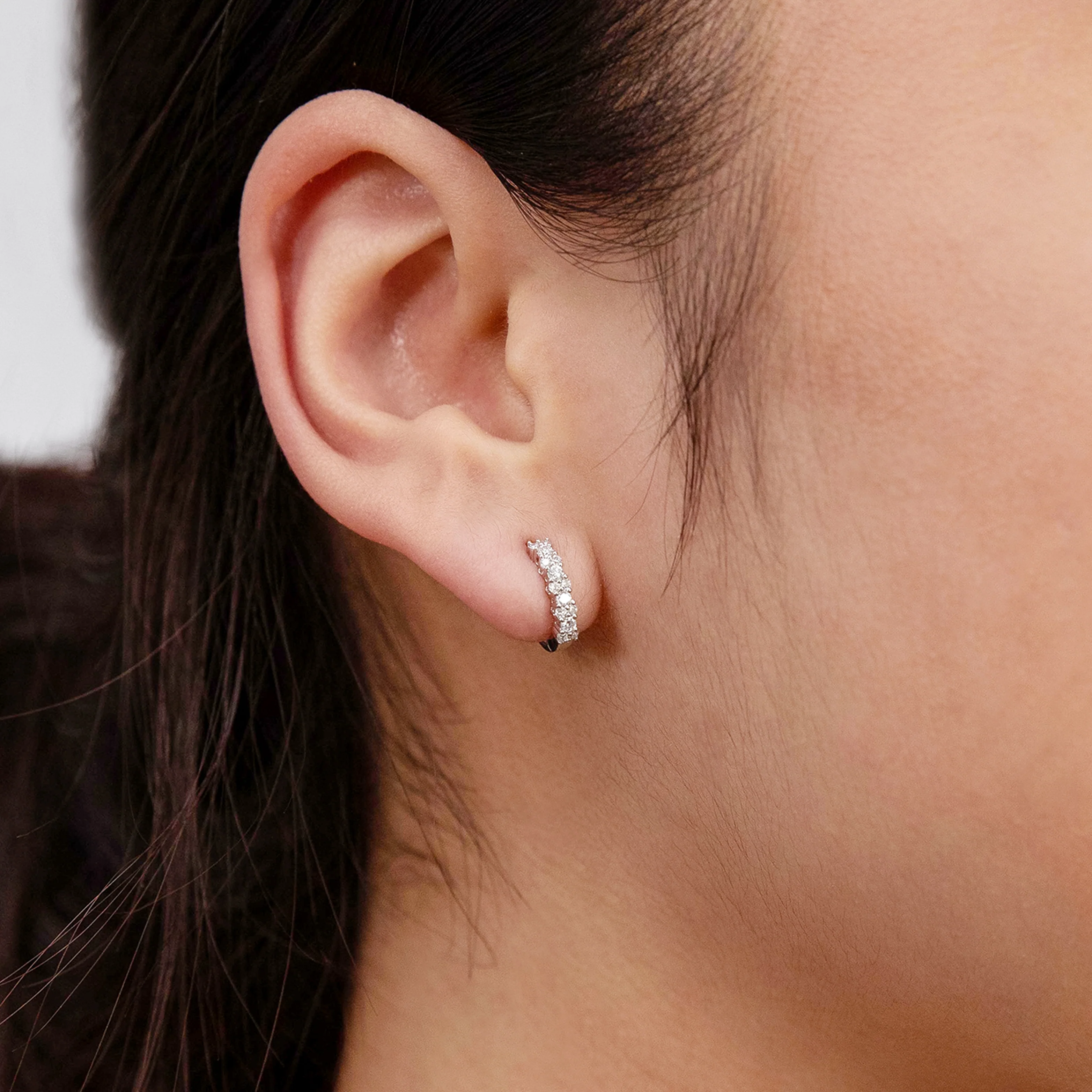 Luminesce Lab Grown 1/4 Carat Hoop Diamond Earrings in Silver - Image 2