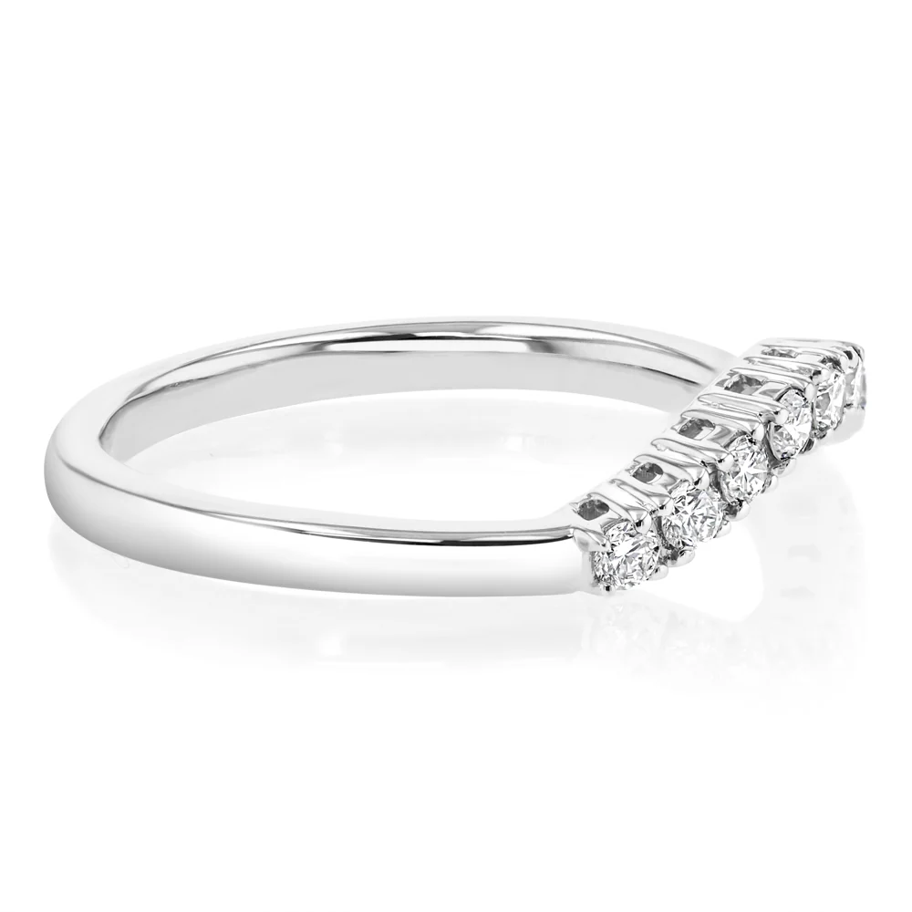 Luminesce Lab Grown 1/5 Carat Diamond Eternity Curve Ring in Platinum - Image 2