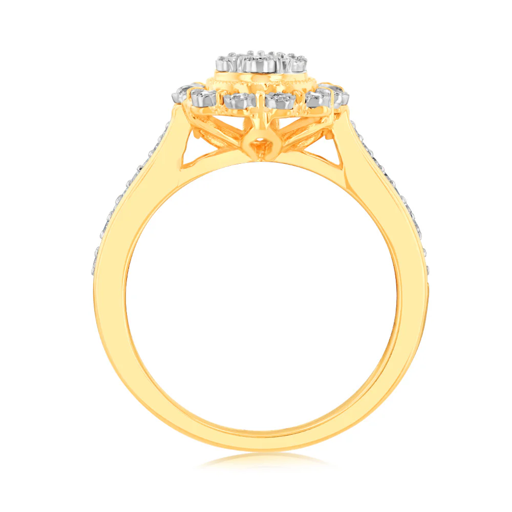 Luminesce Lab Grown 1/5 Carat Diamond Ring in 9ct Yellow Gold - Image 4
