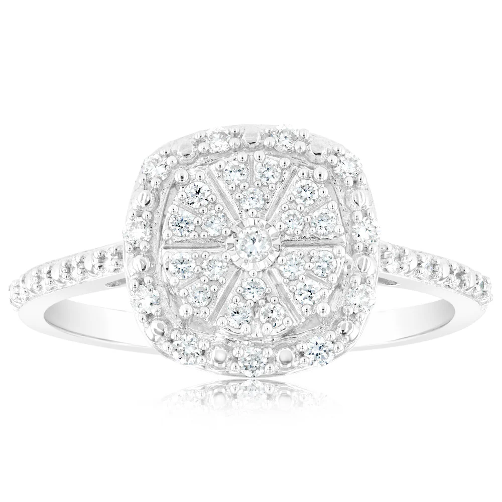 Luminesce Lab Grown 1/5 Carat Diamond Ring in Sterling Silver