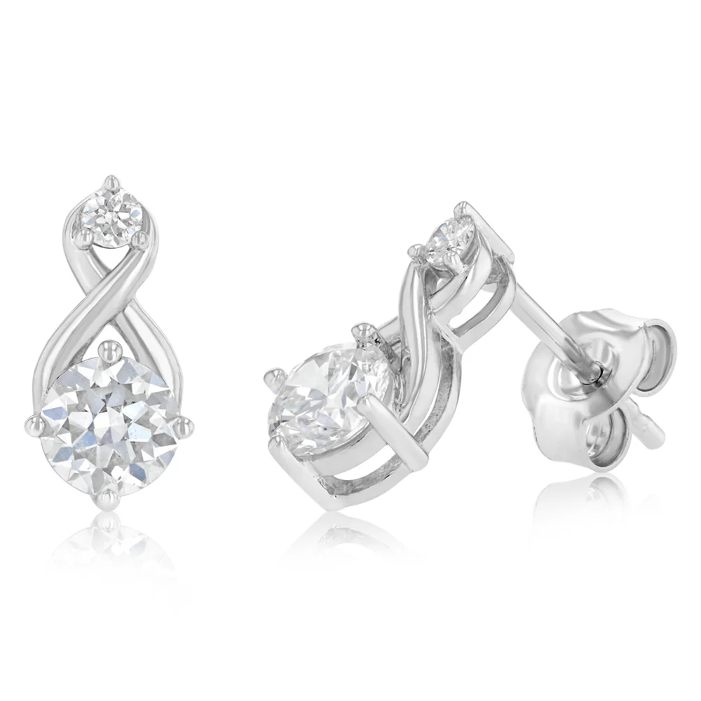 Luminesce Lab Grown 1.50 Carat Diamond Drop Earrings and Pendant Set in Sterling Silver on 45cm Chain - Image 2