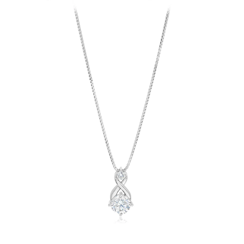 Luminesce Lab Grown 1.50 Carat Diamond Drop Earrings and Pendant Set in Sterling Silver on 45cm Chain - Image 3