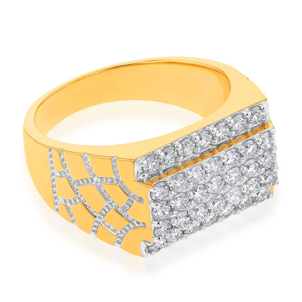 Luminesce Lab Grown 1.50 Carat Diamond Gents Ring in 9ct Yellow Gold - Image 2