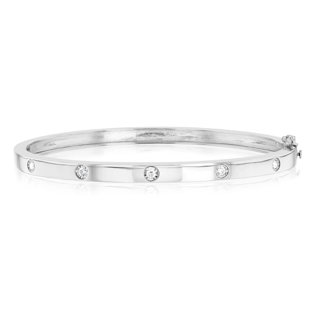 Luminesce Lab Grown 1/6 Carat Diamond Bangle in Sterling Silver