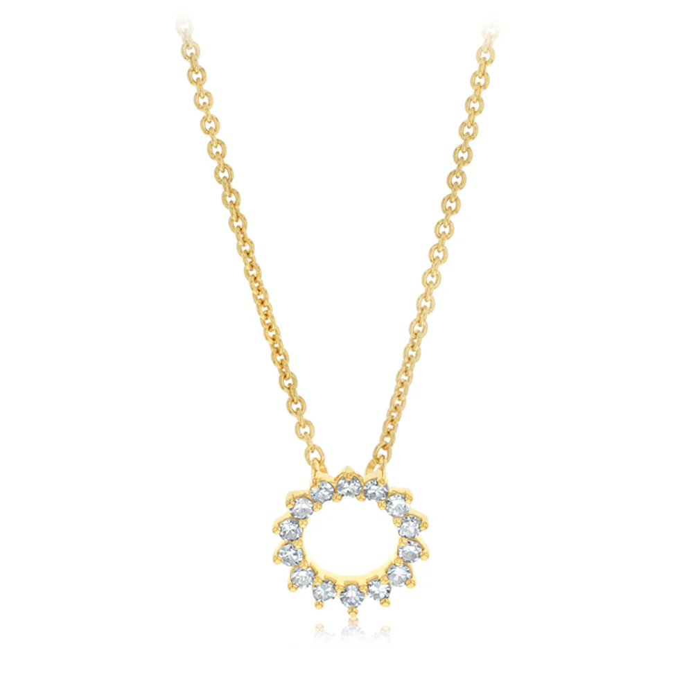 Luminesce Lab Grown 1/6 Carat Diamond Circle Pendant on Chain in Gold Plated Sterling Silver