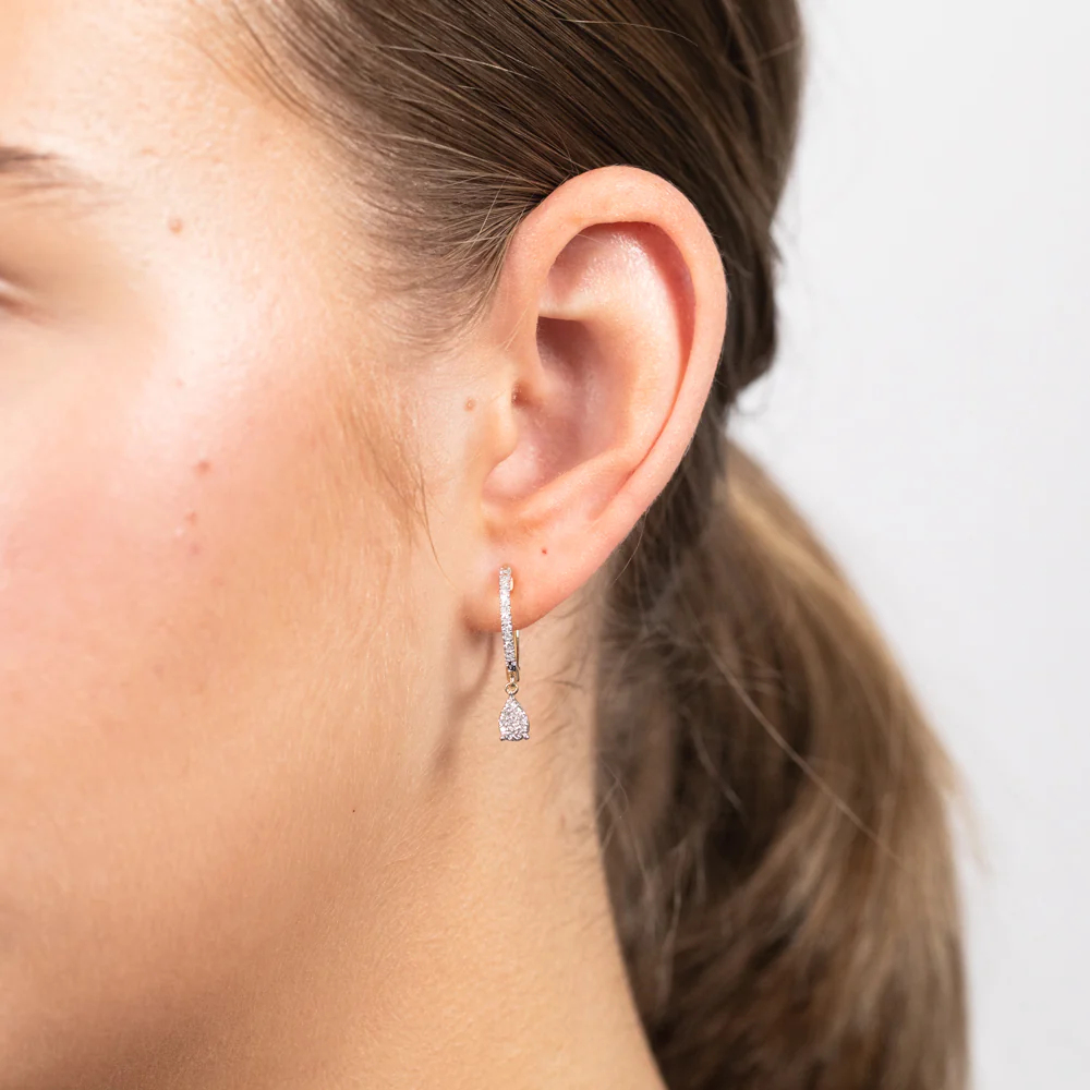 Luminesce Lab Grown 1/6 Carat Diamond Drop earring in 9ct Yellow Gold - Image 2