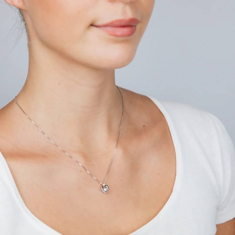 Luminesce Lab Grown 1/6 Carat Diamond Heart Pendant in Sterling Silver - Image 2