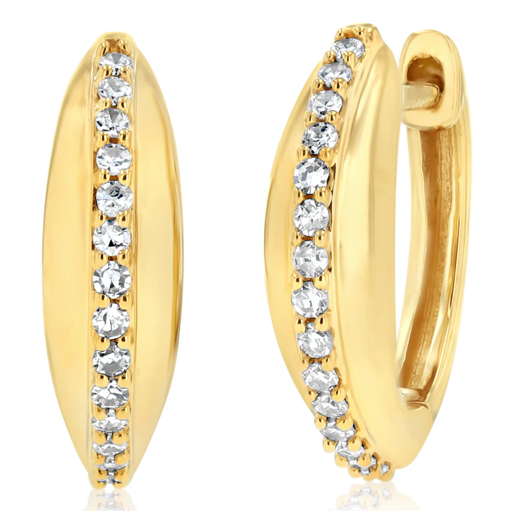 Luminesce Lab Grown 1/6 Carat Diamond Hoop Earring in Gold Plated Sterling Silver