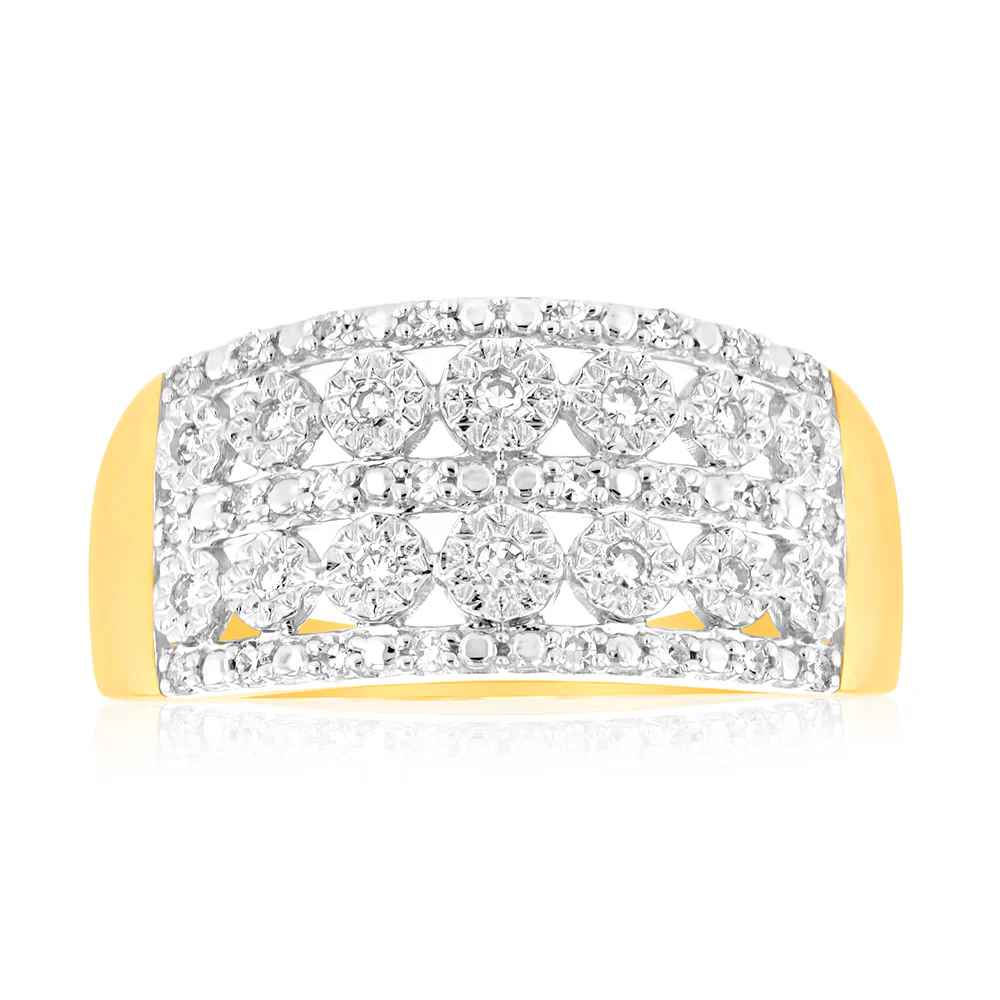 Luminesce Lab Grown 1/6 Carat Diamond Ring in 9ct Yellow Gold