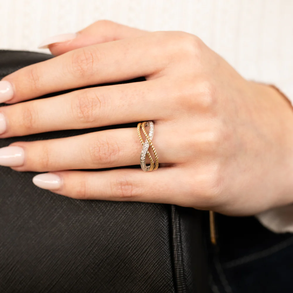 Luminesce Lab Grown 1/6 Carat Diamond Ring in 9ct Yellow Gold & Sterling Silver - Image 4