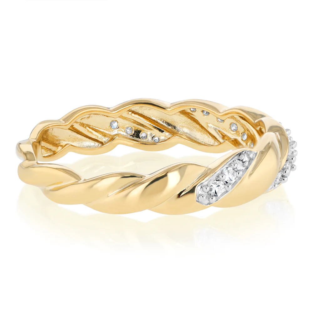 Luminesce Lab Grown 1/6 Carat Diamond Ring in Gold Plate Silver - Image 2