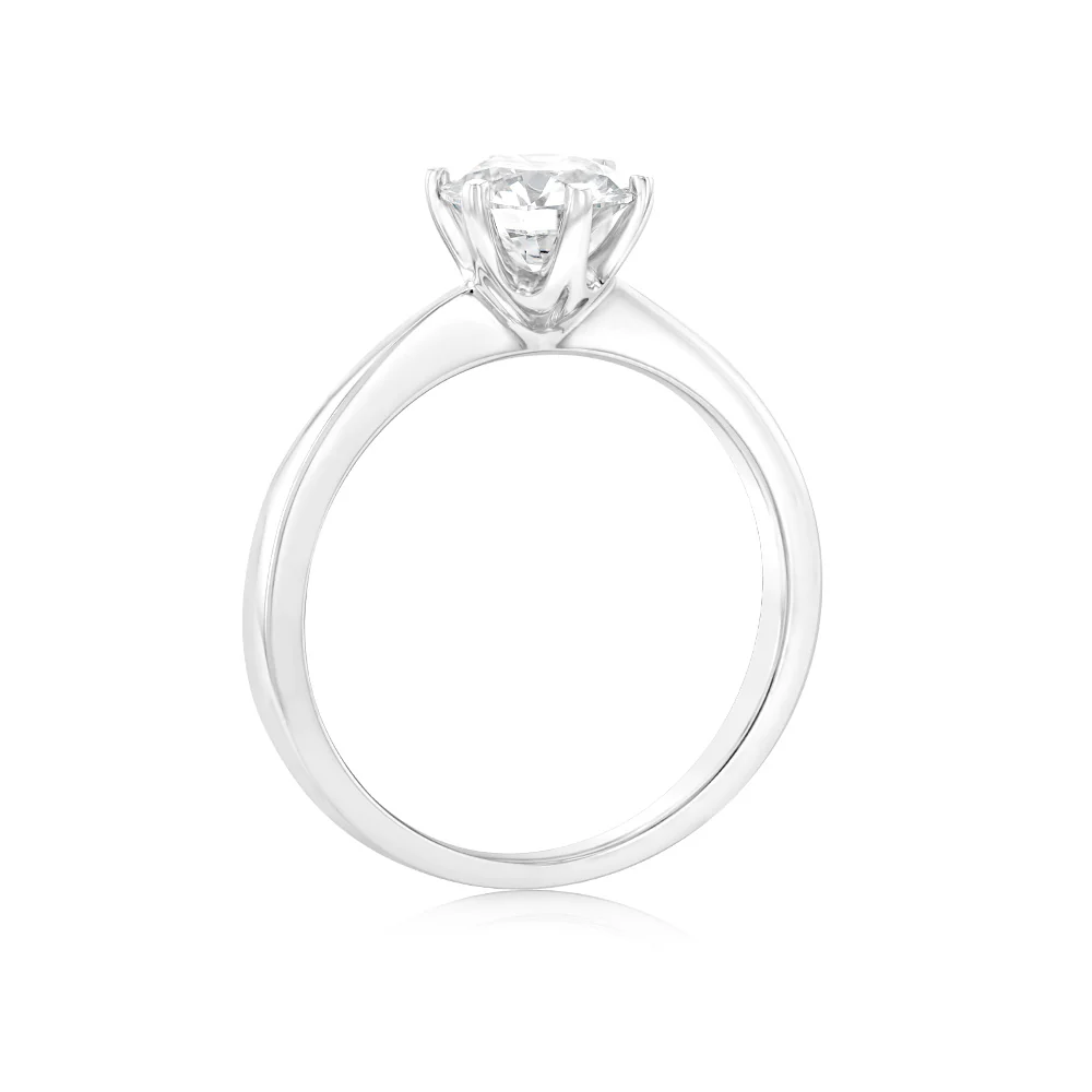 Luminesce Lab Grown 1 Carat Brilliant Cut Diamond Solitaire Ring in Sterling Silver - Image 3