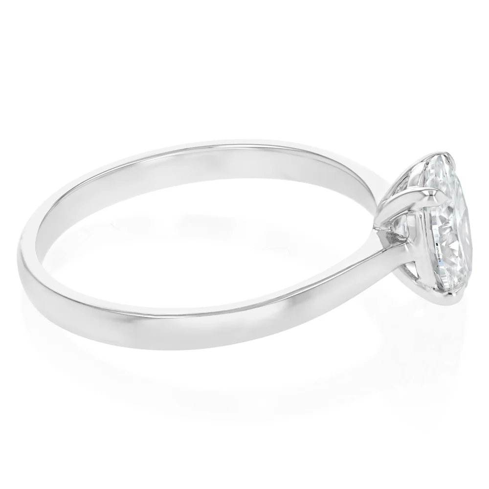 Luminesce Lab Grown 1 Carat Certified Oval Diamond Solitaire Ring in 18ct White Gold - Image 2