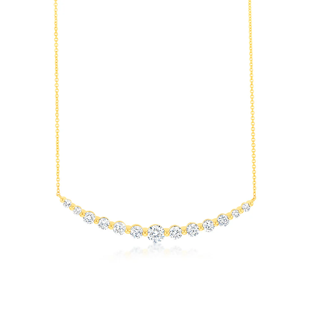 Luminesce Lab Grown 1 Carat Diamond 41cm Necklace in 9ct Yellow Gold