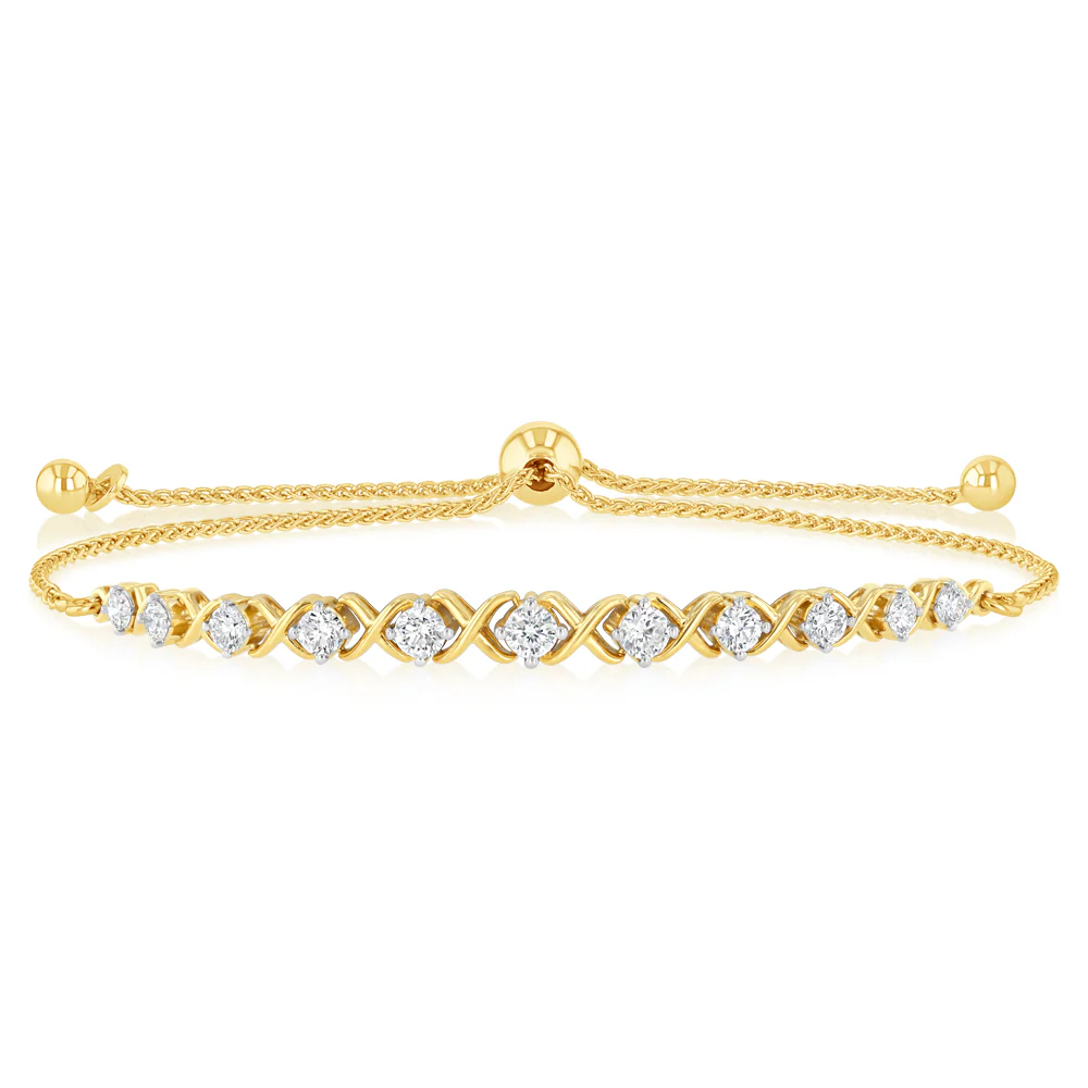 Luminesce Lab Grown 1 Carat Diamond Bracelet in Gold Plated Silver