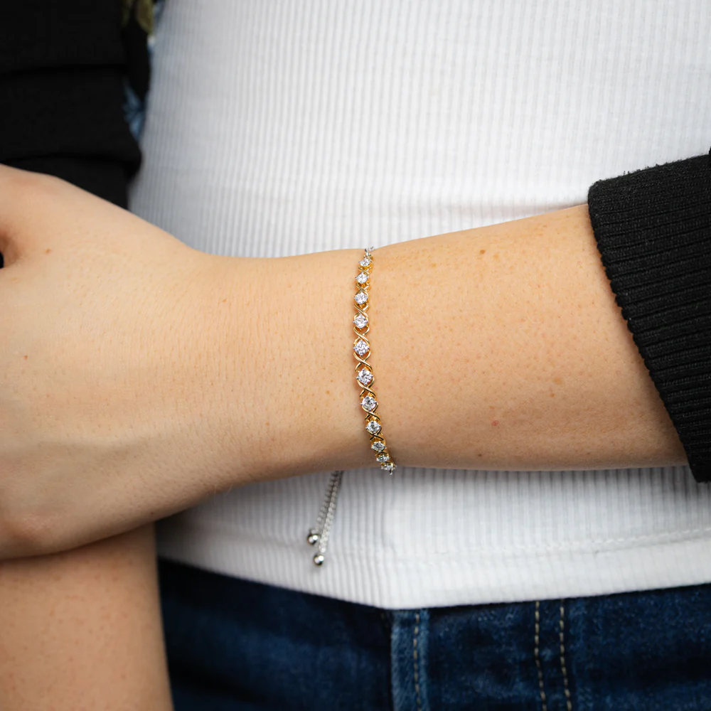 Luminesce Lab Grown 1 Carat Diamond Bracelet in Gold Plated Silver - Image 3
