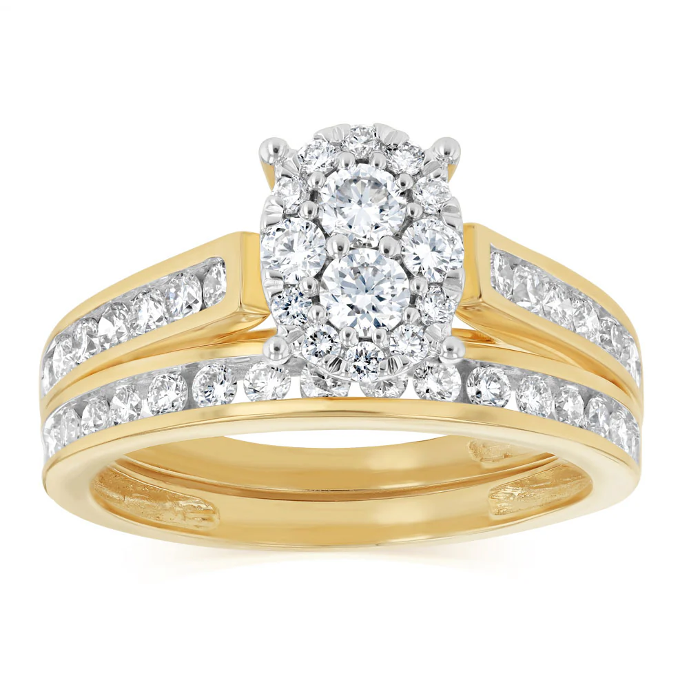 Luminesce Lab Grown 1 Carat Diamond Bridal Set in 9ct Yellow Gold