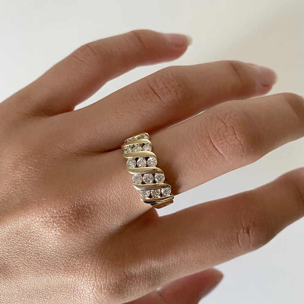 Luminesce Lab Grown 1 Carat Diamond Dress Ring in 9ct Yellow Gold - Image 2
