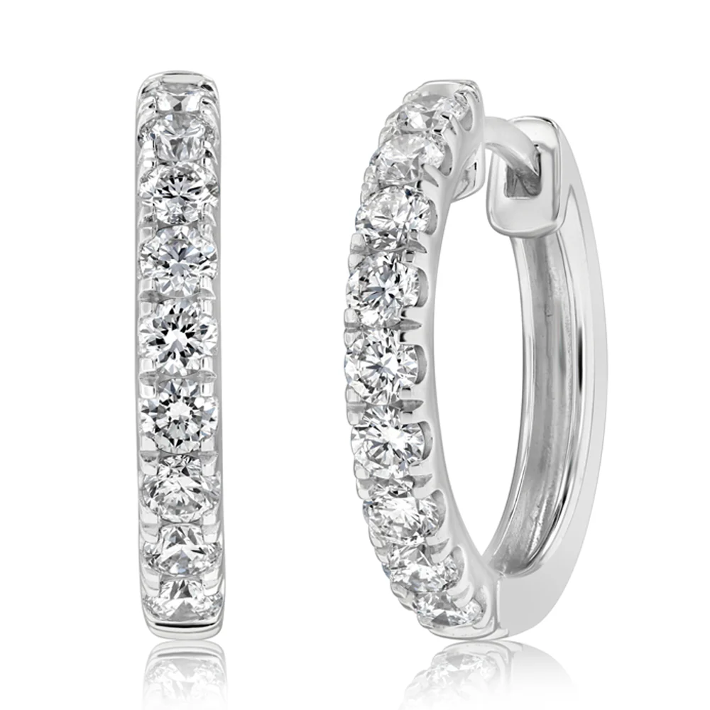 Luminesce Lab Grown 1 Carat Diamond Hoop Earrings in Sterling Silver