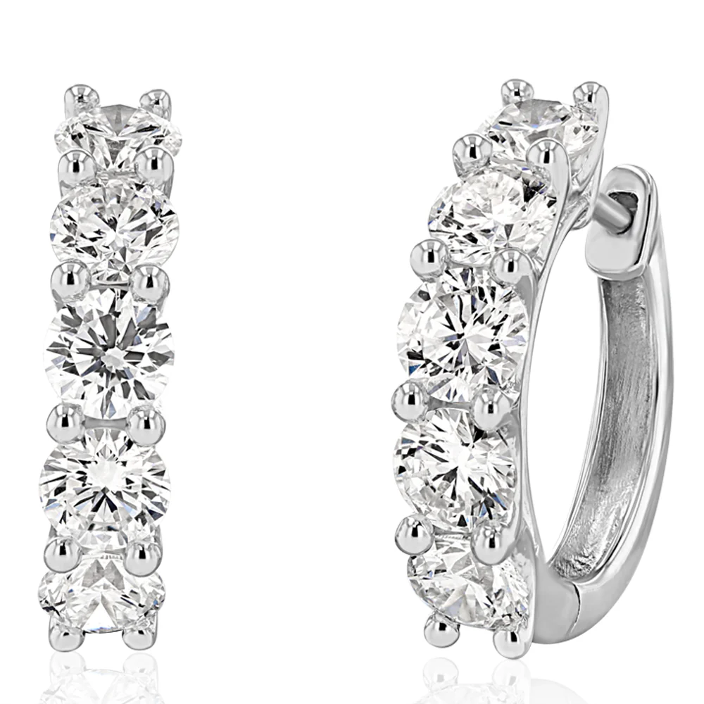 Luminesce Lab Grown 1 Carat Diamond Hoop Earrings in Sterling Silver