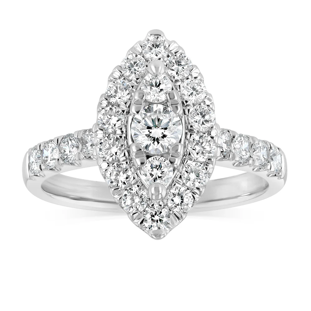 Luminesce Lab Grown 1 Carat Diamond Marquise Ring Shape in 9ct White Gold