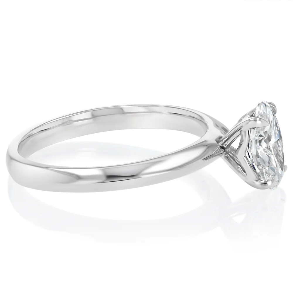 Luminesce Lab Grown 1 Carat Diamond Oval Solitaire Ring in Platinum - Image 2
