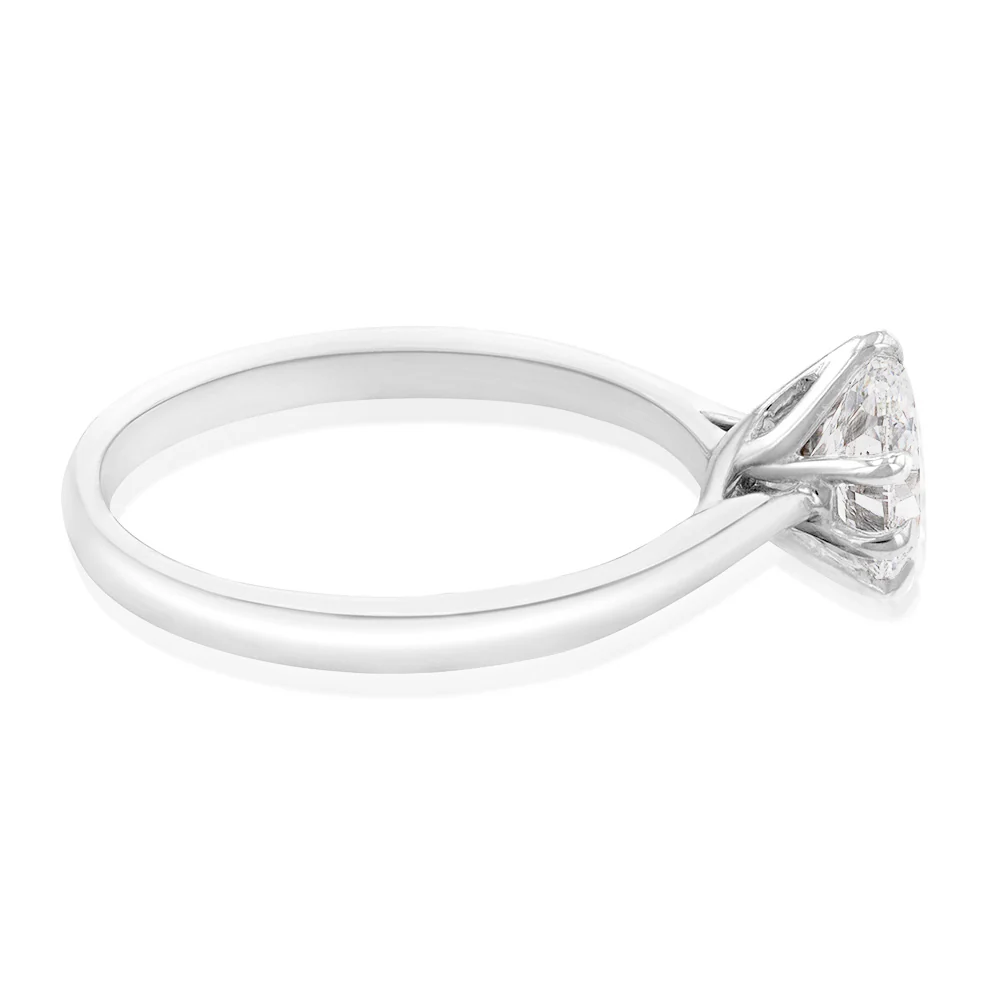 Luminesce Lab Grown 1 Carat Diamond Oval Solitaire Ring set in 14ct White Gold - Image 2