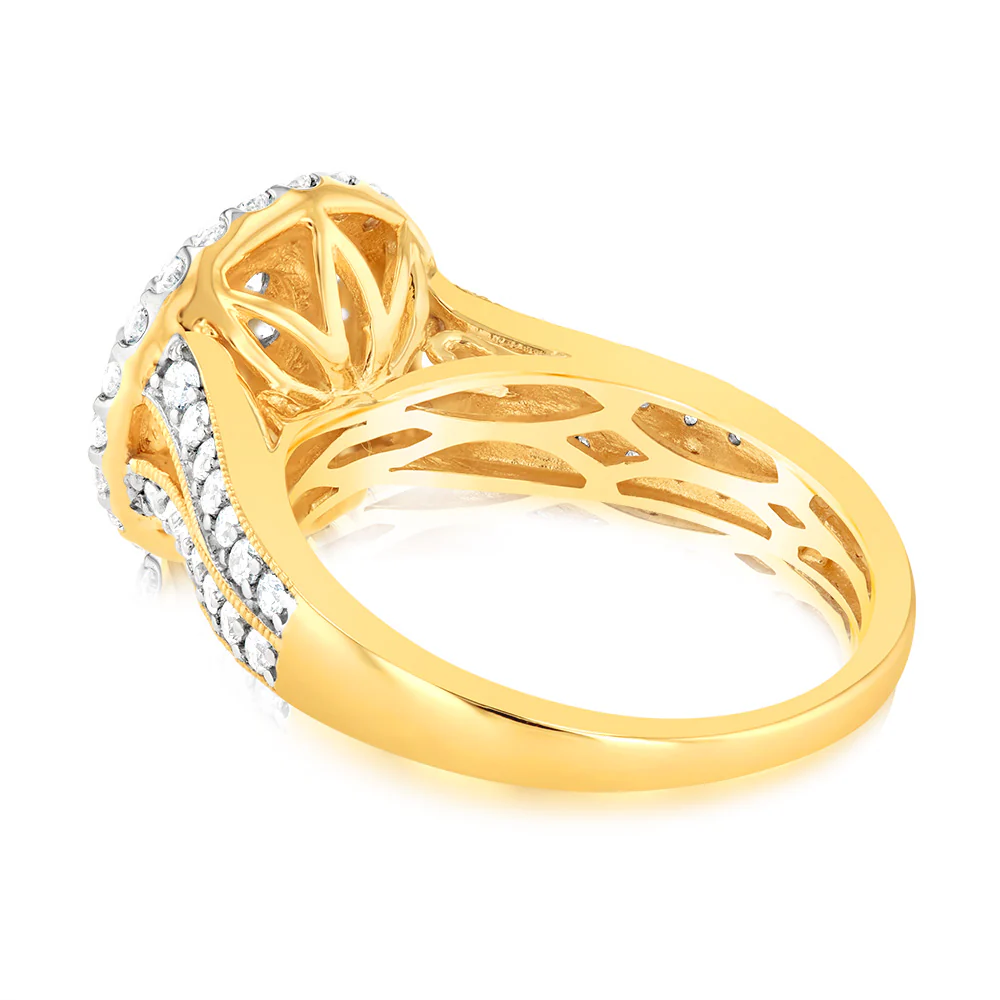 Luminesce Lab Grown 1 Carat Diamond Ring in 9ct Yellow Gold - Image 3