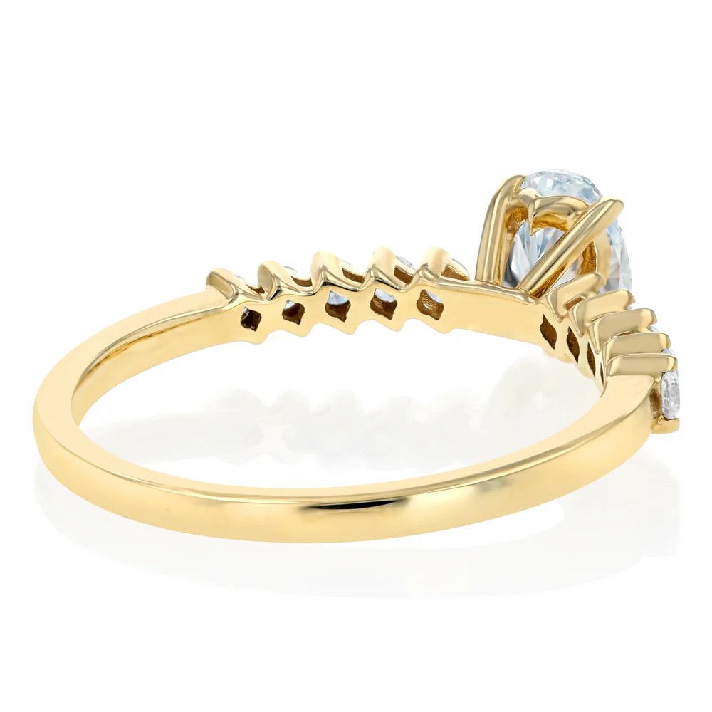 Luminesce Lab Grown 1 Carat Diamond Solitaire Fancy Ring in 9ct Yellow Gold - Image 4