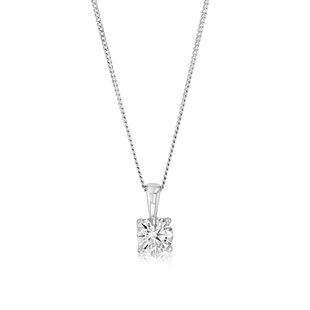 Luminesce Lab Grown 1 Carat Diamond Solitaire Pendant in 9ct White Gold