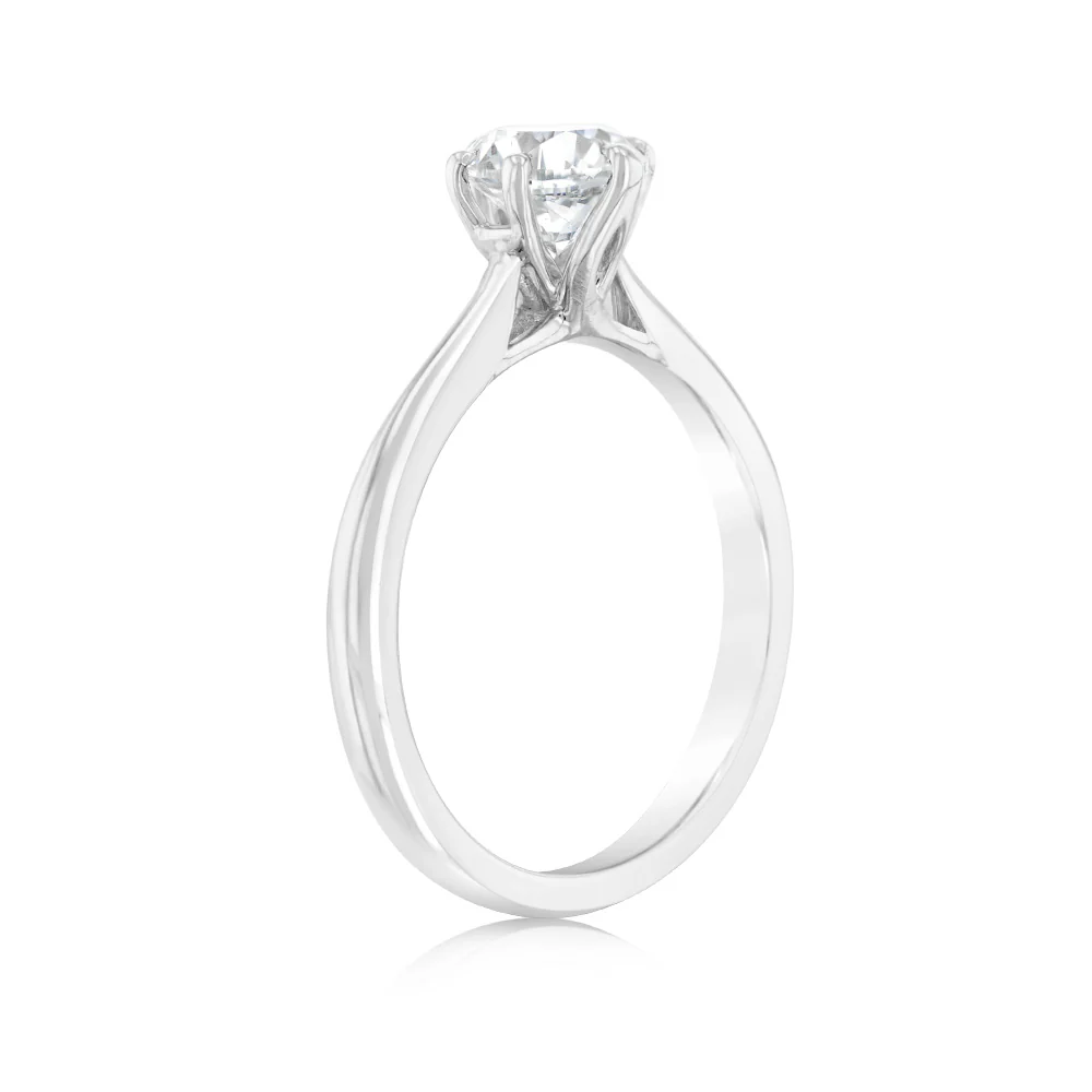 Luminesce Lab Grown 1 Carat Solitaire Ring in 14ct White Gold - Image 3