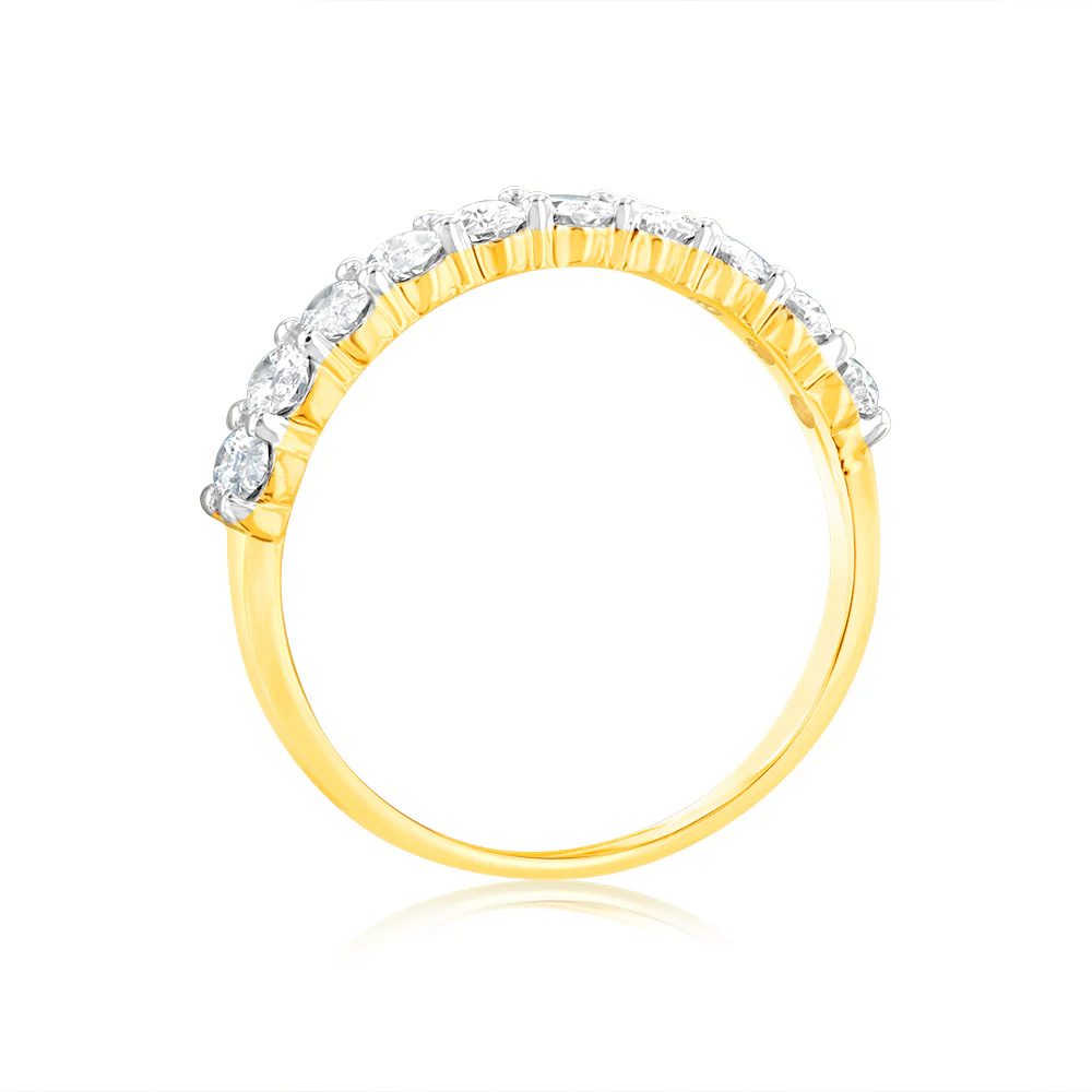 Luminesce Lab Grown 10ct Yellow Gold Eternity Oval Cut Shaped Ring in 1 Carat Diamond - Image 3