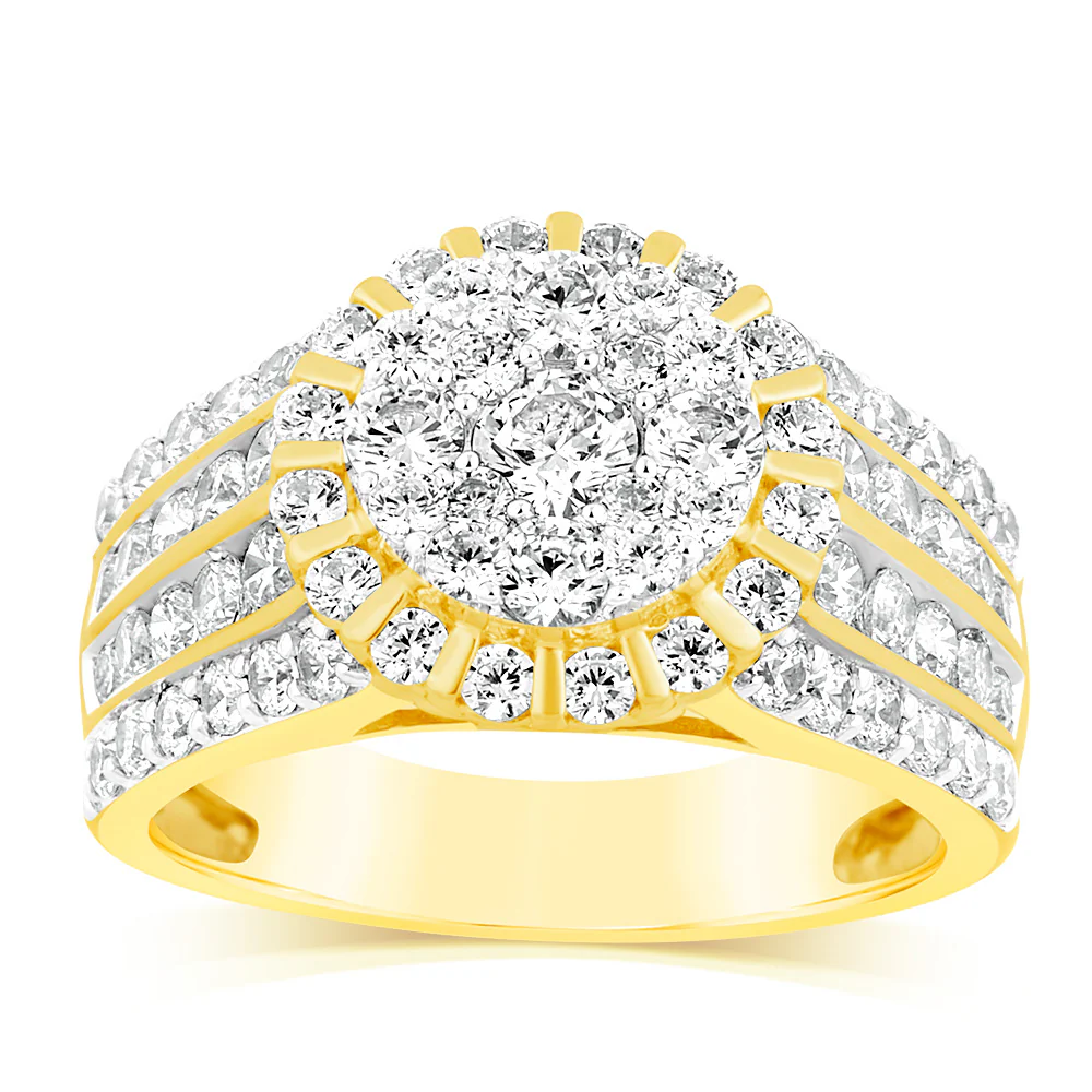 Luminesce Lab Grown 10ct Yellow Gold Ring in 2.15 Carat Diamond