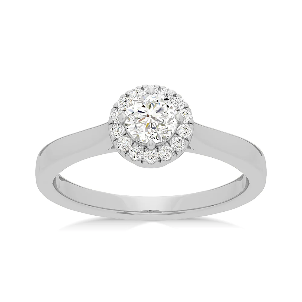 Luminesce Lab Grown 18ct White Gold 0.35 Carat Diamond Halo Ring