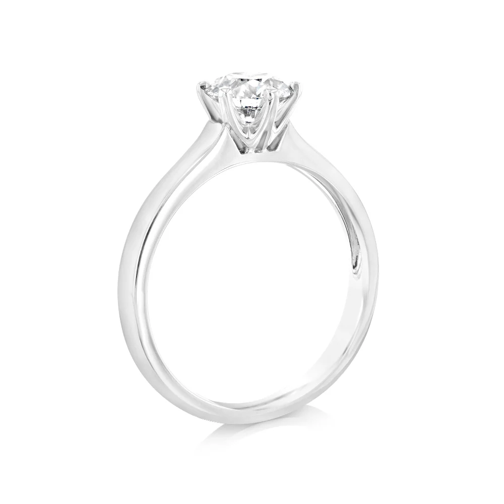Luminesce Lab Grown 18ct White Gold 1 Carat Certified Diamond Solitaire Ring - Image 3