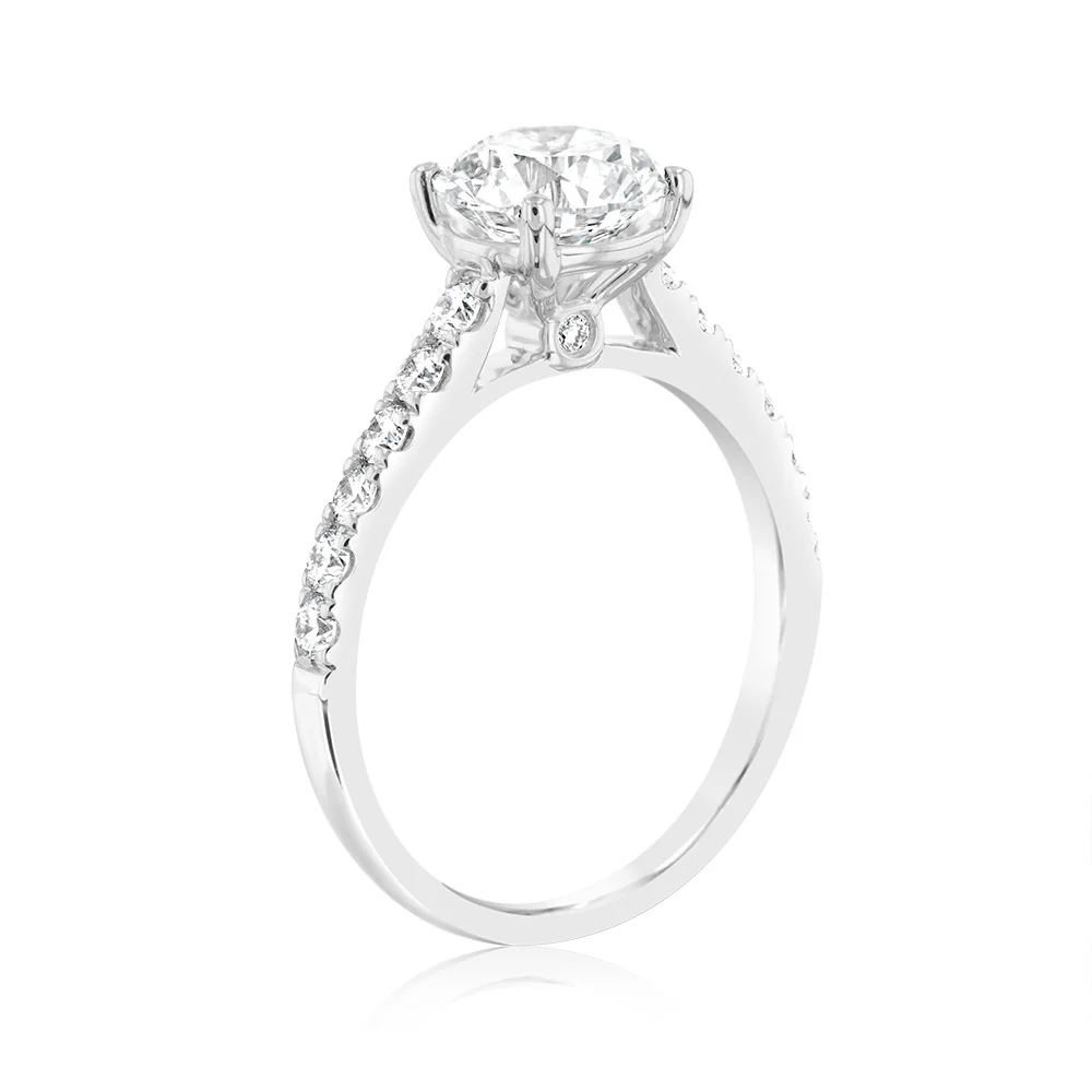 Luminesce Lab Grown 18ct White Gold 2.5 Carat TW 2 Carat Certified Diamond Ring - Image 3